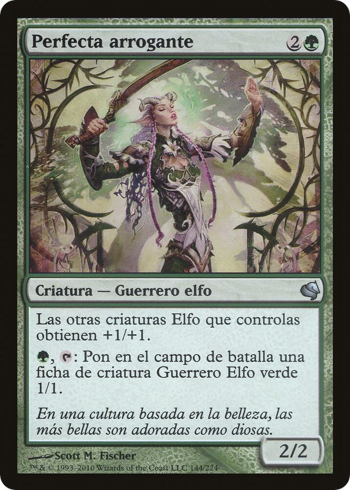 Imperious Perfect (Spanish) - "Perfecta arrogante" 144 card from Magic Encyclopedia 2011 (Salvat)