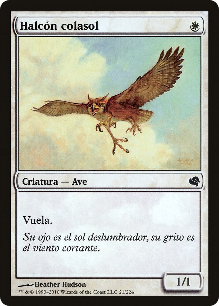 Suntail Hawk (Spanish) - "Halcon colasol" 21 card from Magic Encyclopedia 2011 (Salvat)