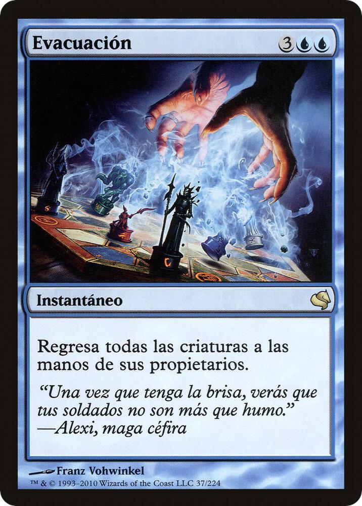 Evacuation (Spanish) - "Evacuacion" 37 card from Magic Encyclopedia 2011 (Salvat)
