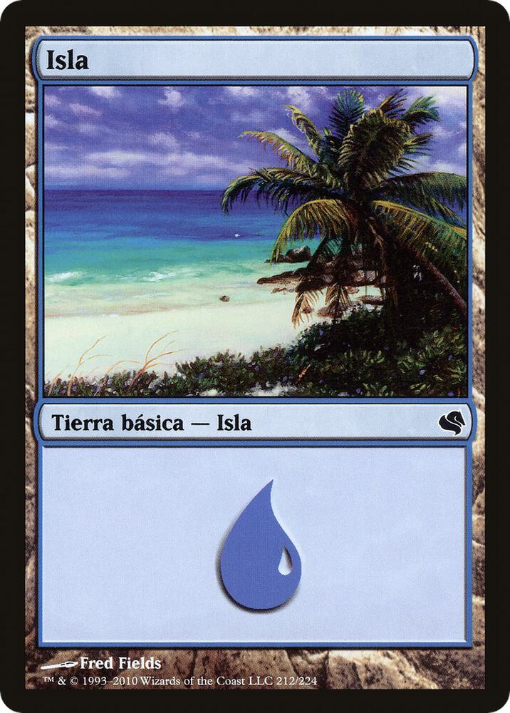 Island (Spanish) - "Isla" 212 card from Magic Encyclopedia 2011 (Salvat)