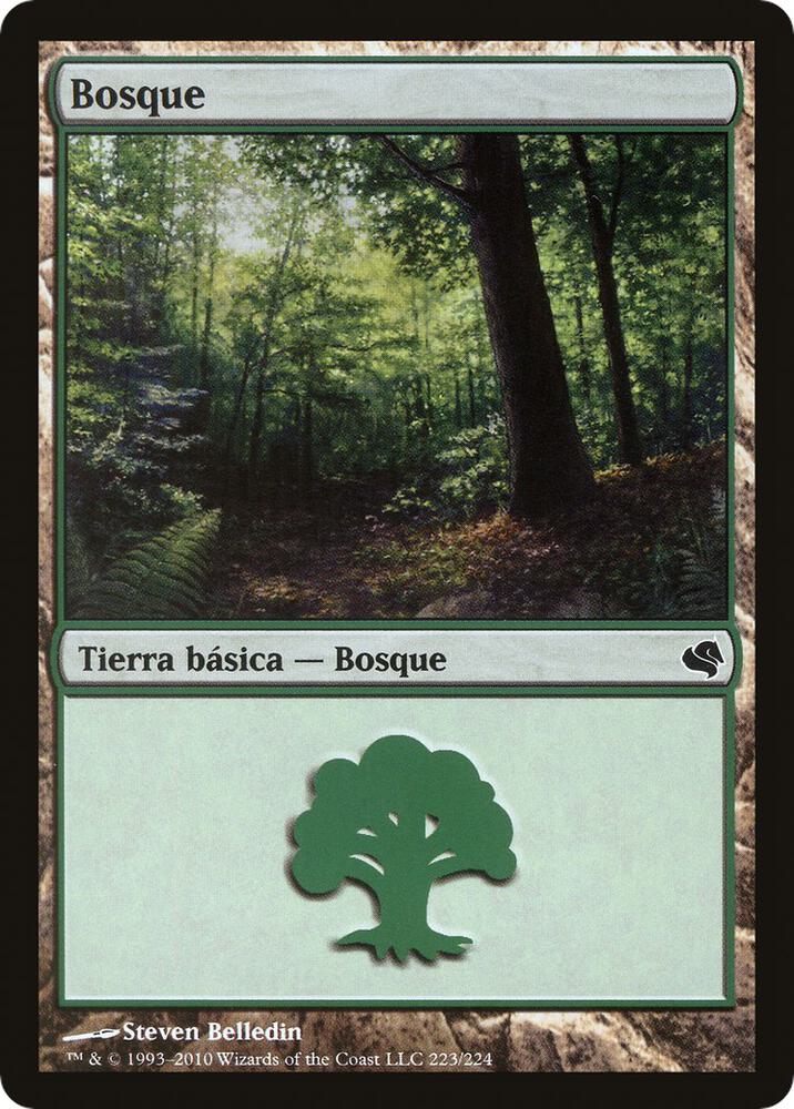 Forest (Spanish) - "Bosque" 223 card from Magic Encyclopedia 2011 (Salvat)