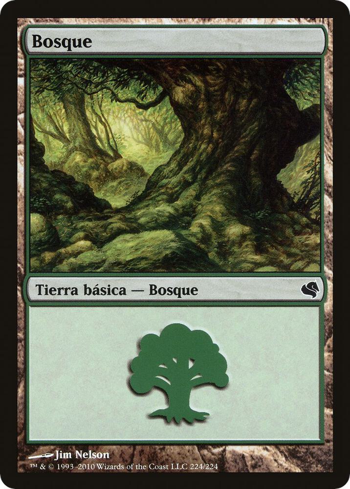 Forest (Spanish) - "Bosque" 224 card from Magic Encyclopedia 2011 (Salvat)