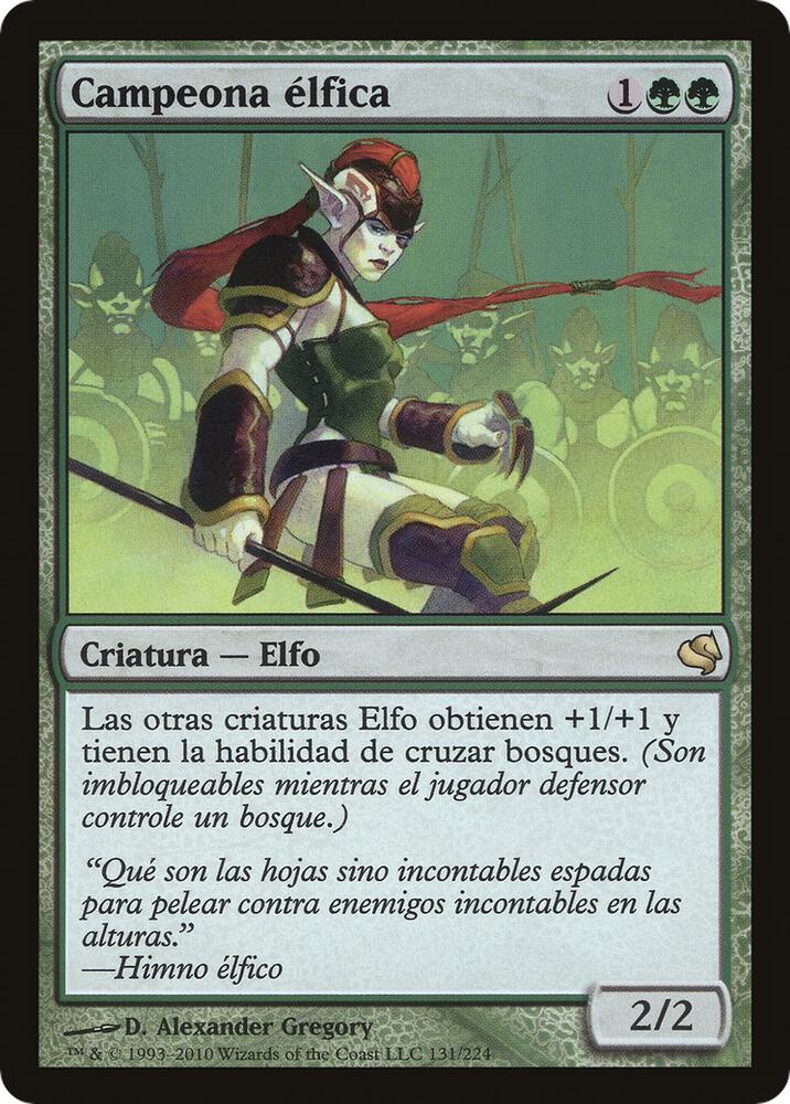 Elvish Champion (Spanish) - "Campeona elfica" 131 card from Magic Encyclopedia 2011 (Salvat)