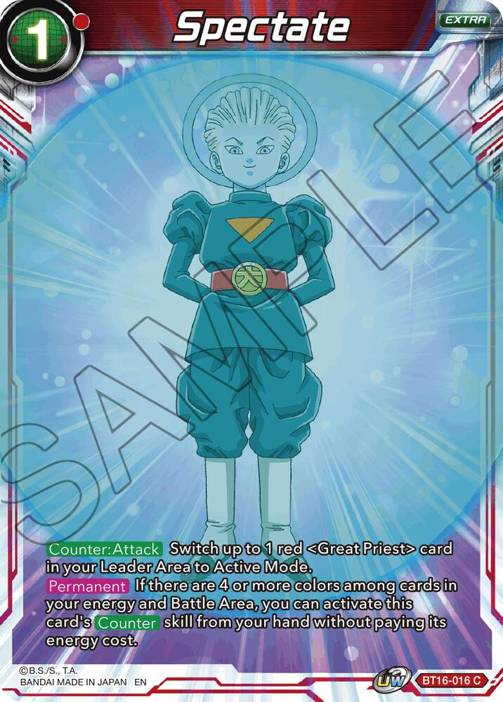 Spectate BT16-016 card from Realm of the Gods