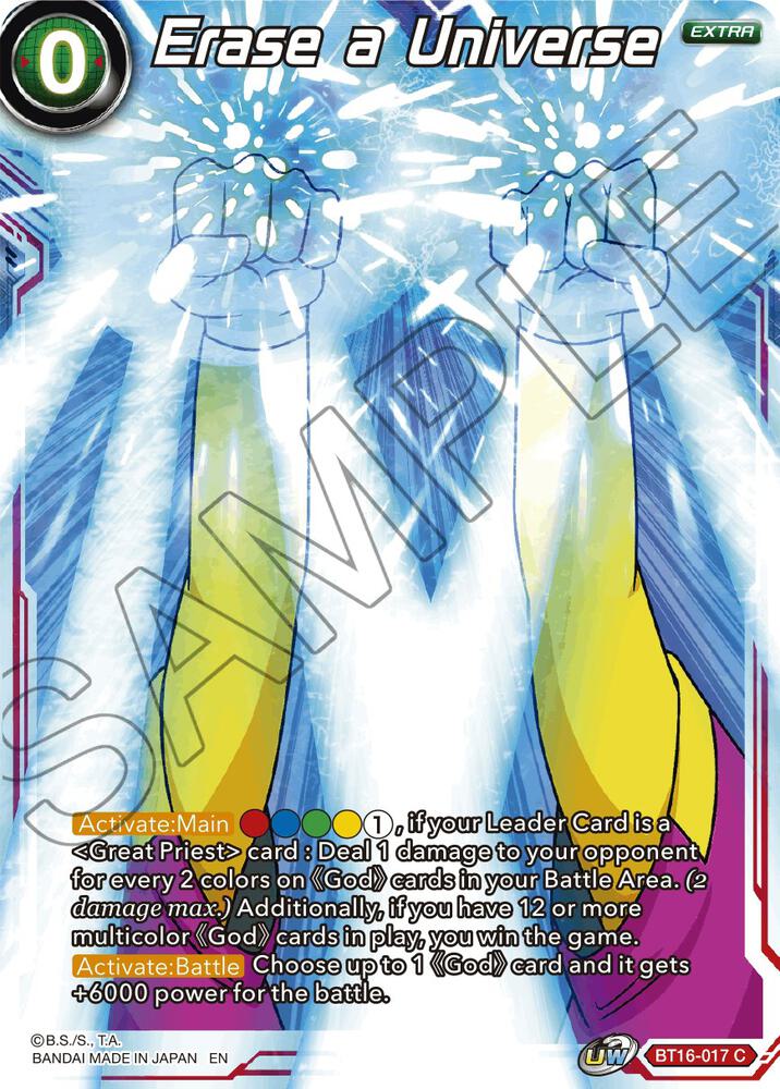 Erase a Universe BT16-017 card from Realm of the Gods