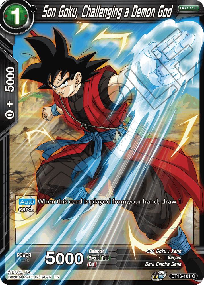 Son Goku, Challenging a Demon God BT16-101 card from Realm of the Gods