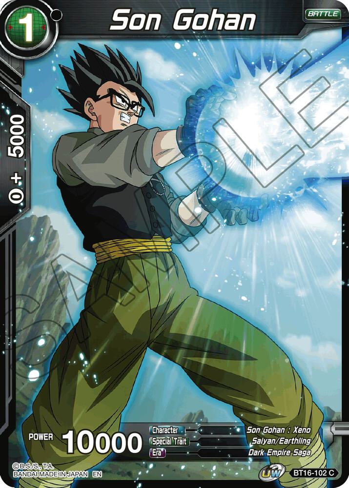 Son Gohan BT16-102 card from Realm of the Gods