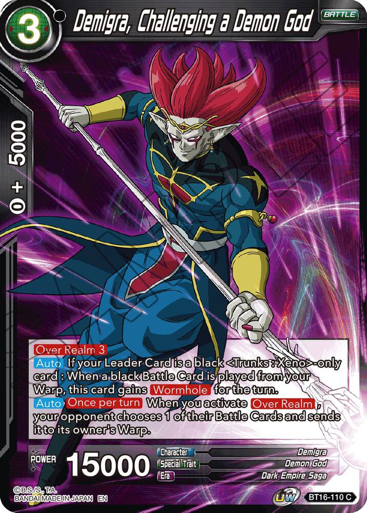 Demigra, Challenging a Demon God BT16-110 card from Realm of the Gods