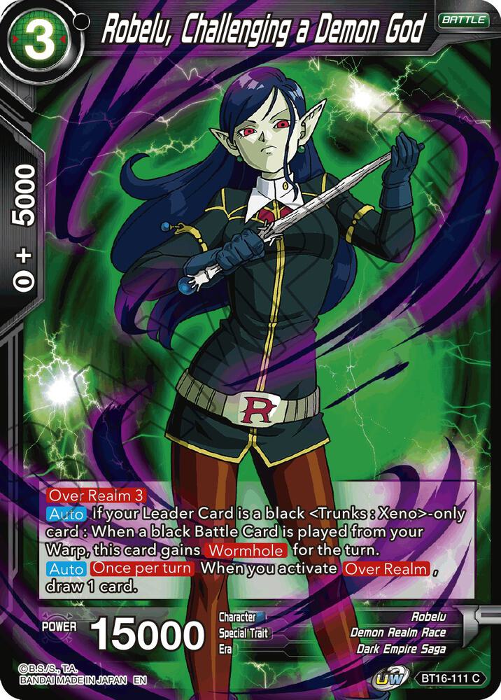 Robelu, Challenging a Demon God BT16-111 card from Realm of the Gods