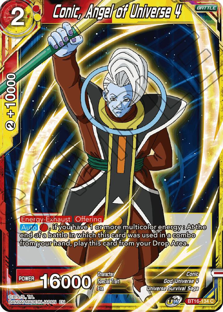 Conic, Angel of Universe 4 BT16-134 card from Realm of the Gods