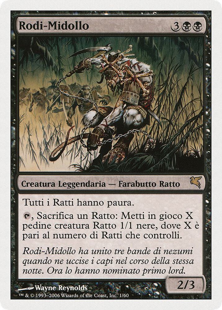 Marrow-Gnawer (Italian) - "Rodi-Midollo" A1 card from Magic Encyclopedia 2005 (Salvat/Hachette)