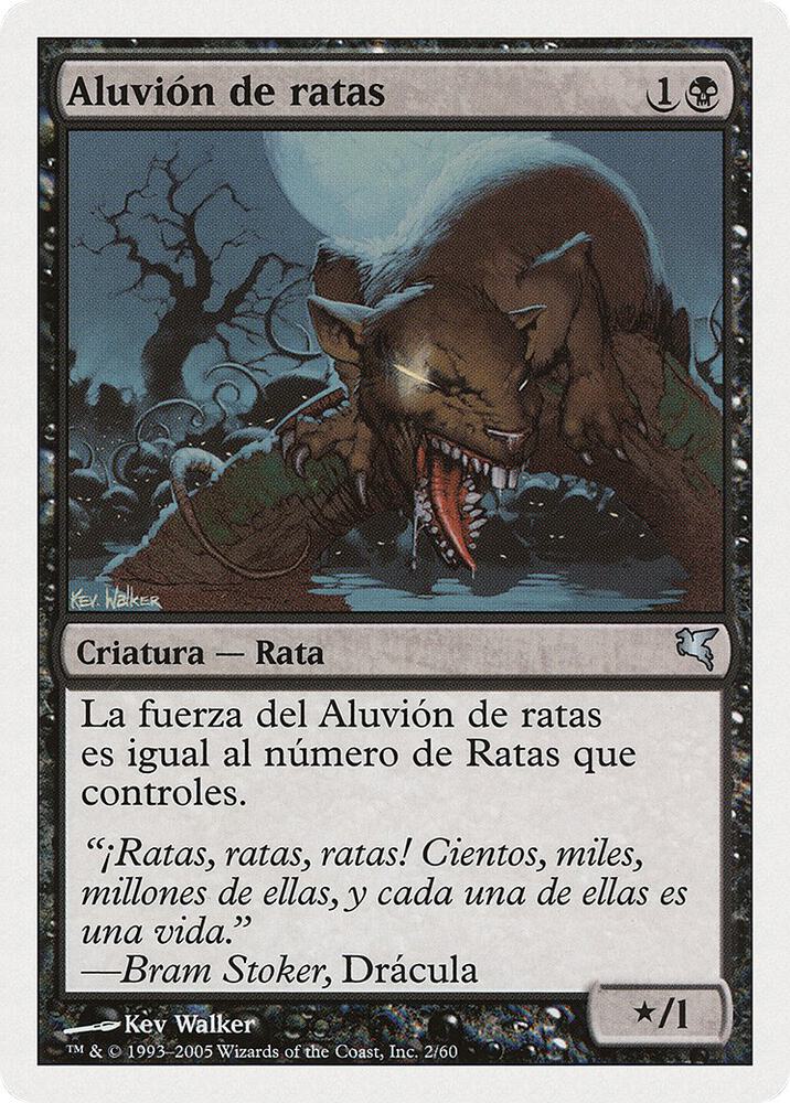 Swarm of Rats (Spanish) - "Aluvion de ratas" A2 card from Magic Encyclopedia 2005 (Salvat/Hachette)