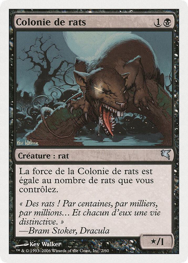 Swarm of Rats (French) - "Colonie de rats" A2 card from Magic Encyclopedia 2005 (Salvat/Hachette)