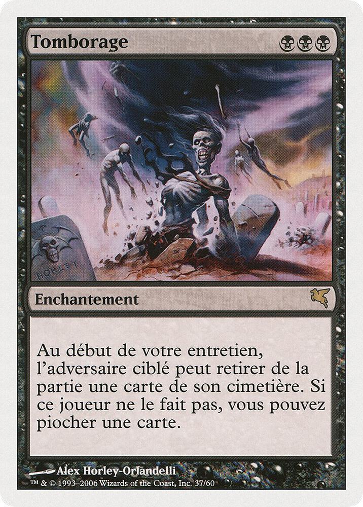 Gravestorm (French) - "Tomborage" A37 card from Magic Encyclopedia 2005 (Salvat/Hachette)
