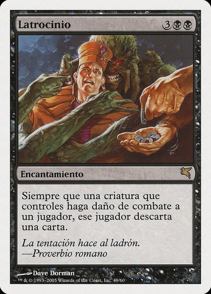 Larceny (Spanish) - "Latrocinio" A49 card from Magic Encyclopedia 2005 (Salvat/Hachette)