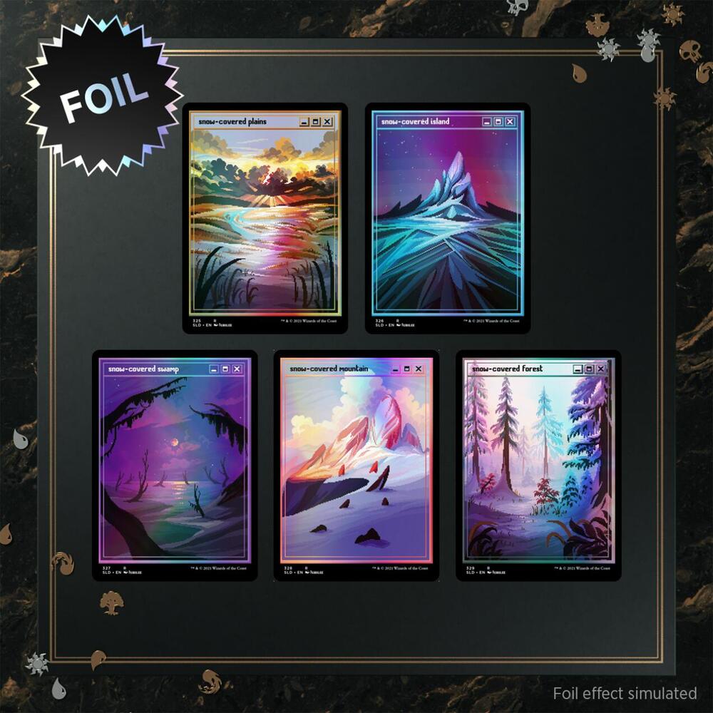 Secret Lair Drop: PixelSnowLands.jpg - Traditional Foil Edition card from Secret Lair Drop Series
