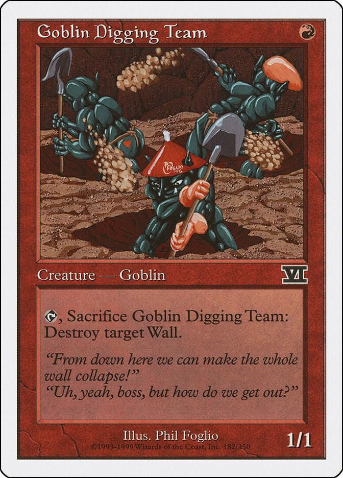 Goblin Digging Team 182 card from Classic Sixth Edition