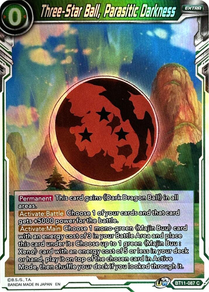 Three-Star Ball, Parasitic Darkness BT11-087 card from Vermilion Bloodline (2nd Edition)