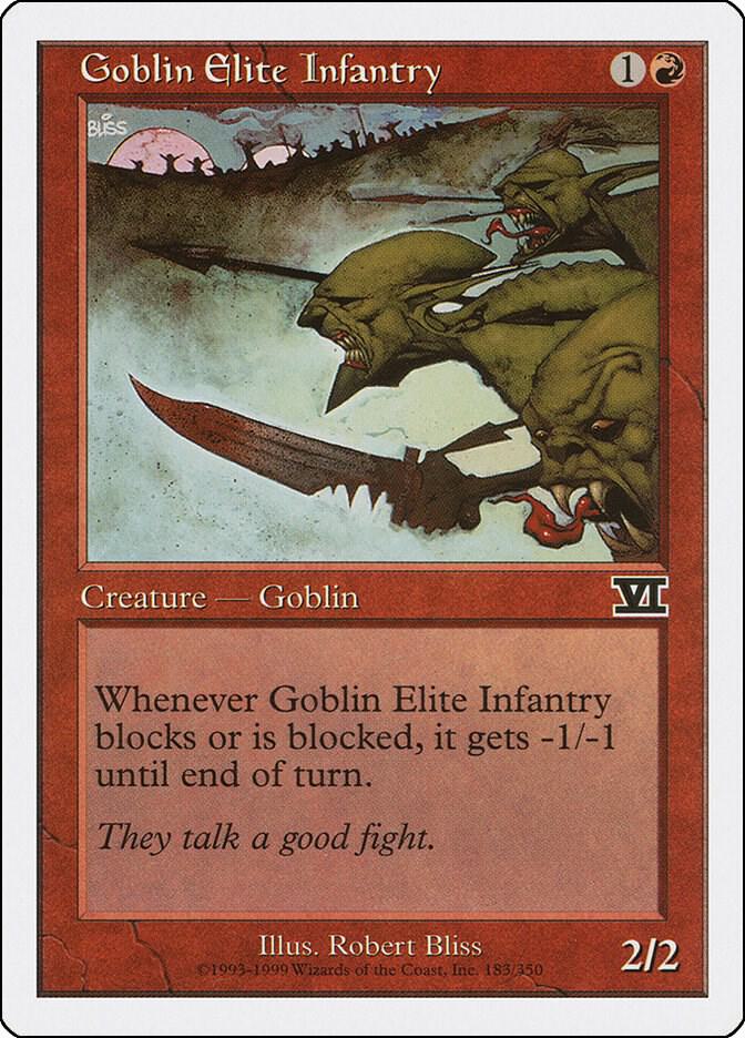 Goblin Elite Infantry 183 card from Classic Sixth Edition