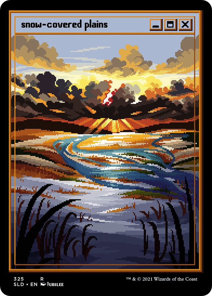 Snow-Covered Plains (PixelSnowLands.jpg) 325 card from Secret Lair Drop Series