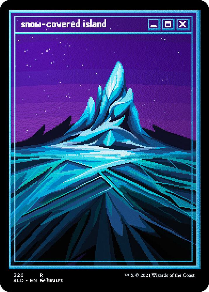 Snow-Covered Island (PixelSnowLands.jpg) (Foil Etched) 326 card from Secret Lair Drop Series