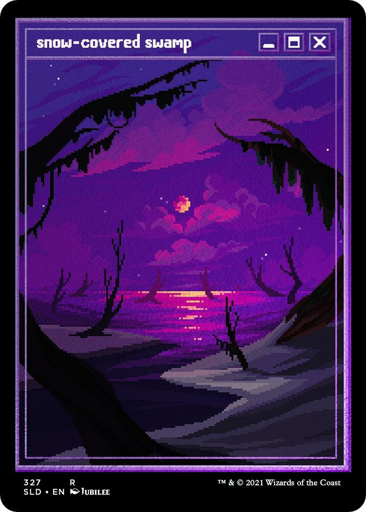 Snow-Covered Swamp (PixelSnowLands.jpg) (Foil Etched) 327 card from Secret Lair Drop Series