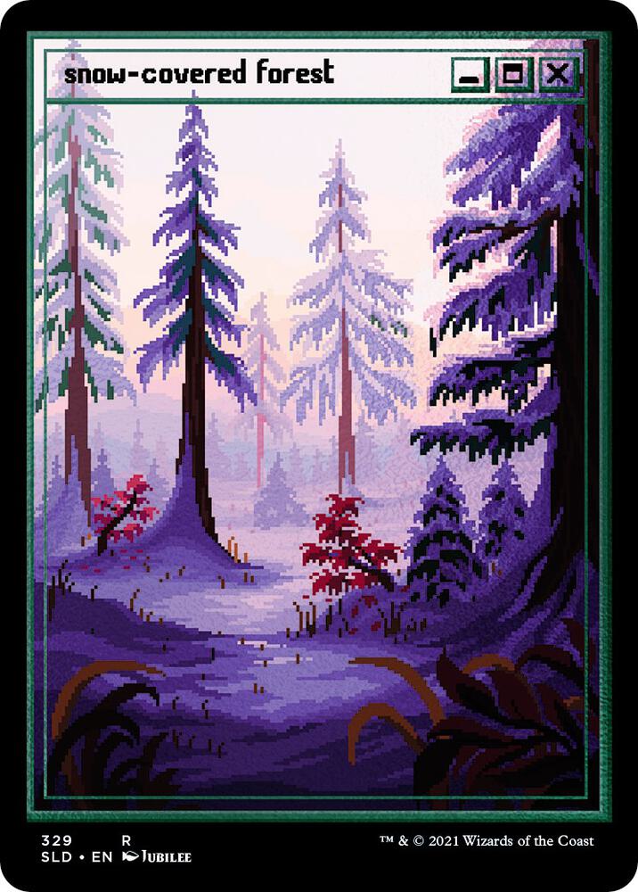 Snow-Covered Forest (PixelSnowLands.jpg) (Foil Etched) 329 card from Secret Lair Drop Series
