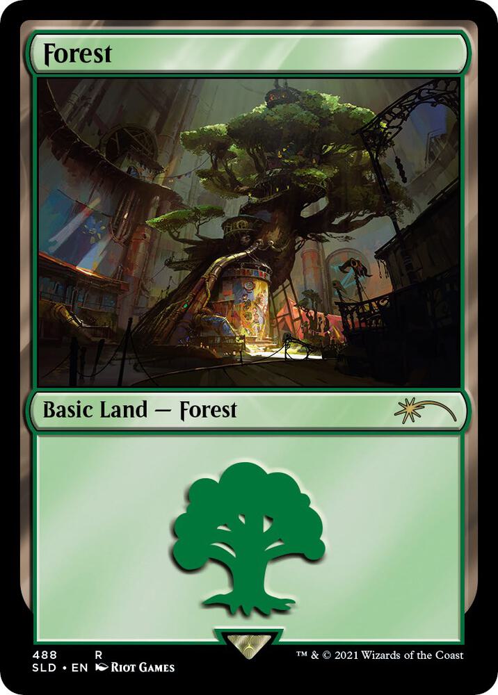 Forest (Secret Lair x Arcane: Lands) 488 card from Secret Lair Drop Series