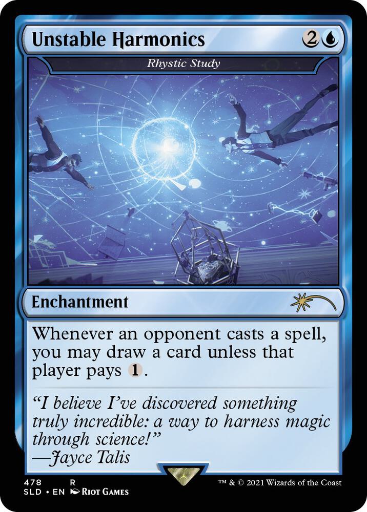Unstable Harmonics - Rhystic Study 478 card from Secret Lair Drop Series