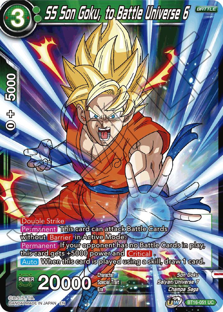 SS Son Goku, to Battle Universe 6 BT16-051 card from Realm of the Gods