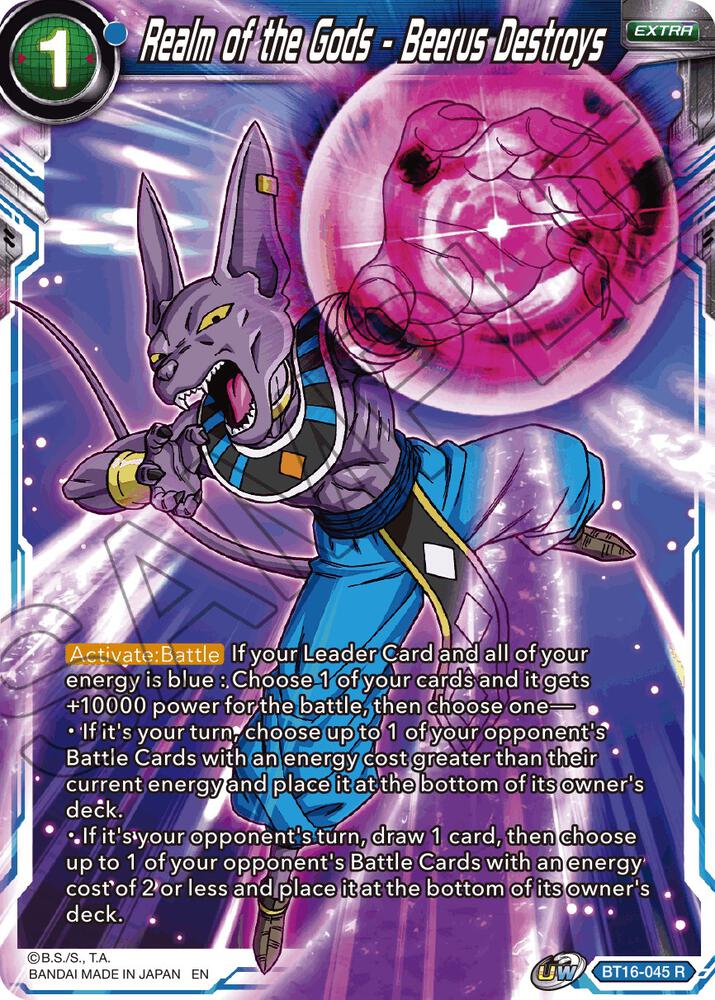 Realm of the Gods - Beerus Destroys BT16-045 card from Realm of the Gods