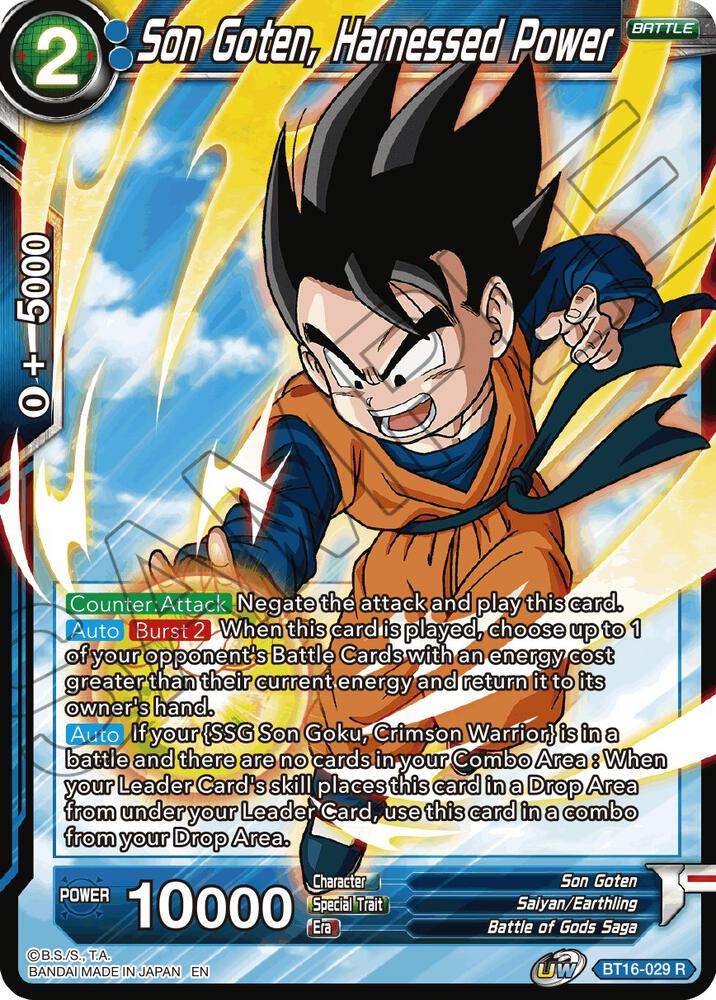 Son Goten, Harnessed Power BT16-029 card from Realm of the Gods