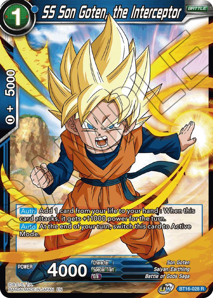 SS Son Goten, the Interceptor BT16-028 card from Realm of the Gods