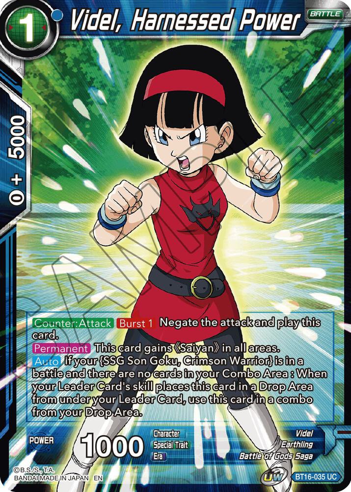 Videl, Harnessed Power BT16-035 card from Realm of the Gods