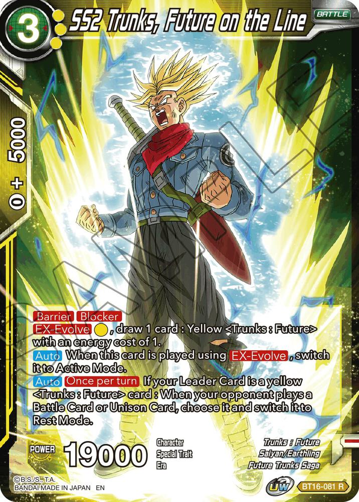 SS2 Trunks, Future on the Line BT16-081 card from Realm of the Gods