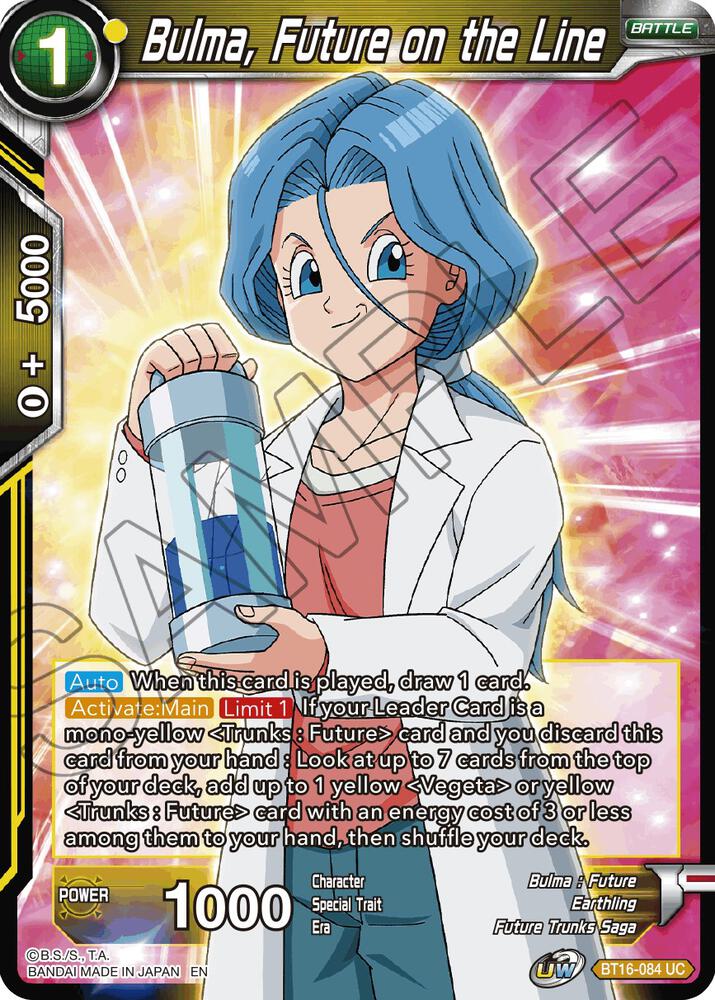 Bulma, Future on the Line BT16-084 card from Realm of the Gods