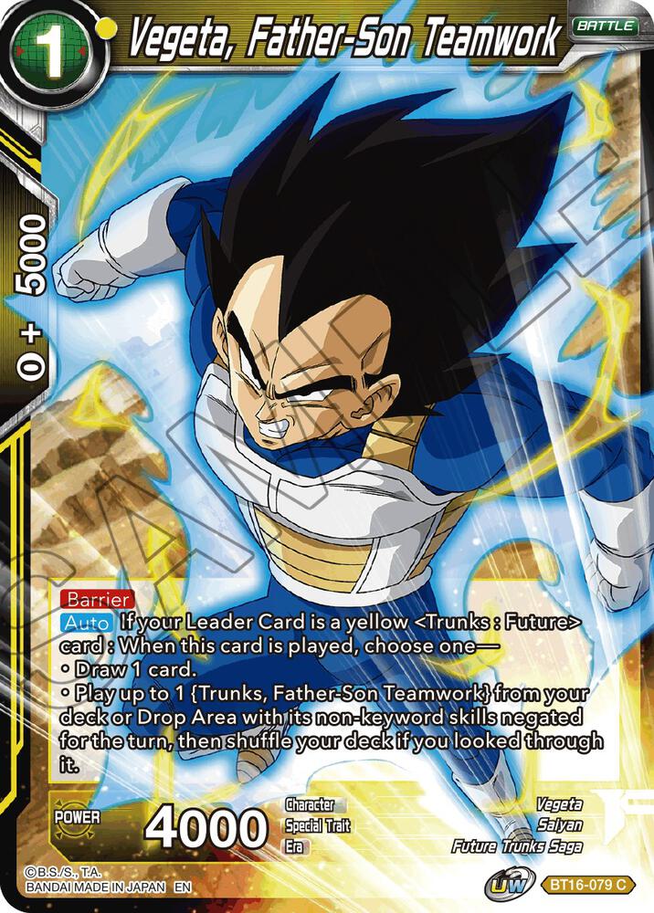 Vegeta, Father-Son Teamwork BT16-079 card from Realm of the Gods