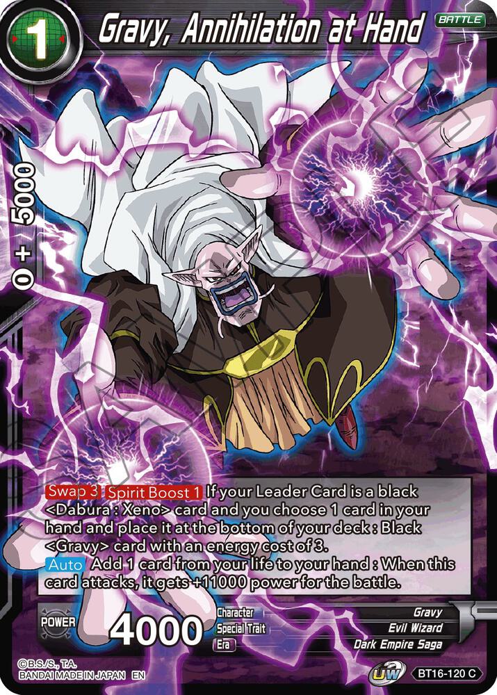 Gravy, Annihilation at Hand BT16-120 card from Realm of the Gods