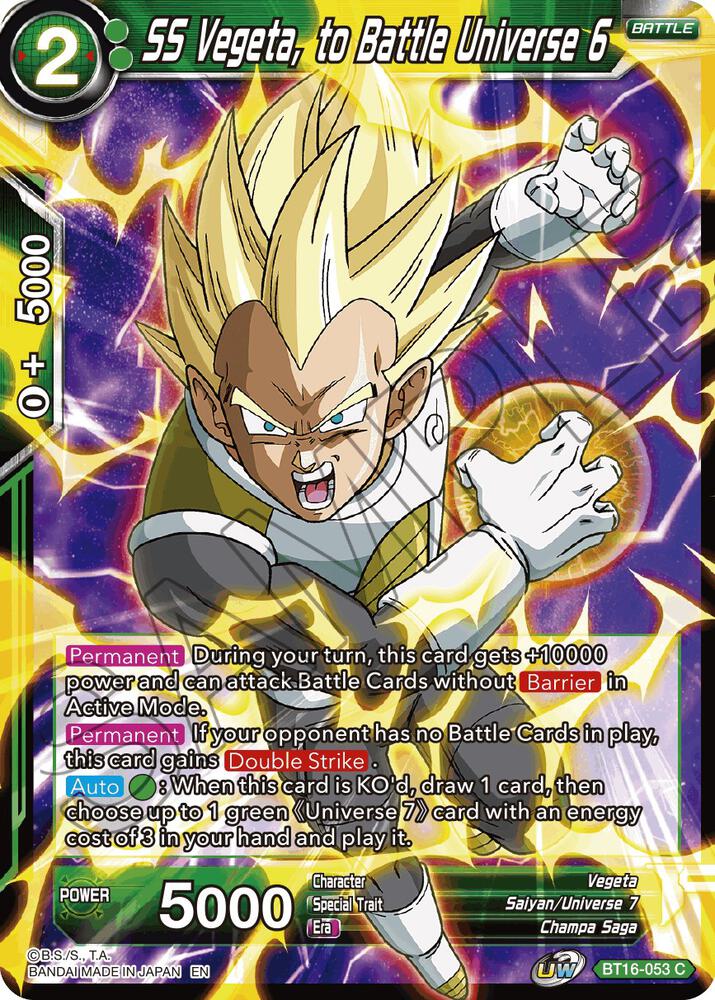 SS Vegeta, to Battle Universe 6 BT16-053 card from Realm of the Gods