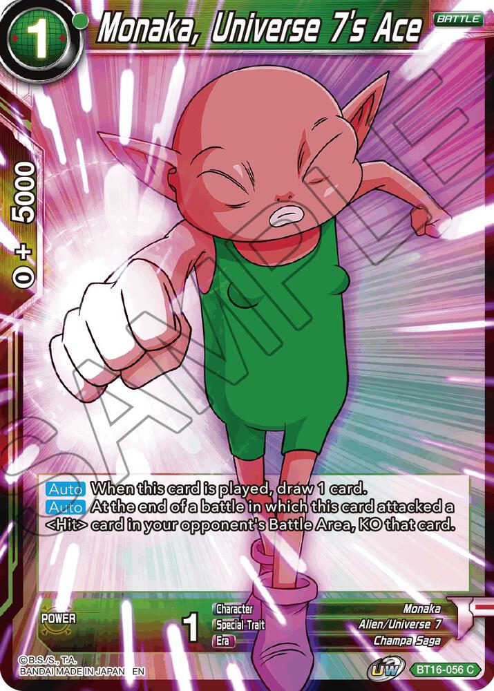 Monaka, Universe 7's Ace BT16-056 card from Realm of the Gods