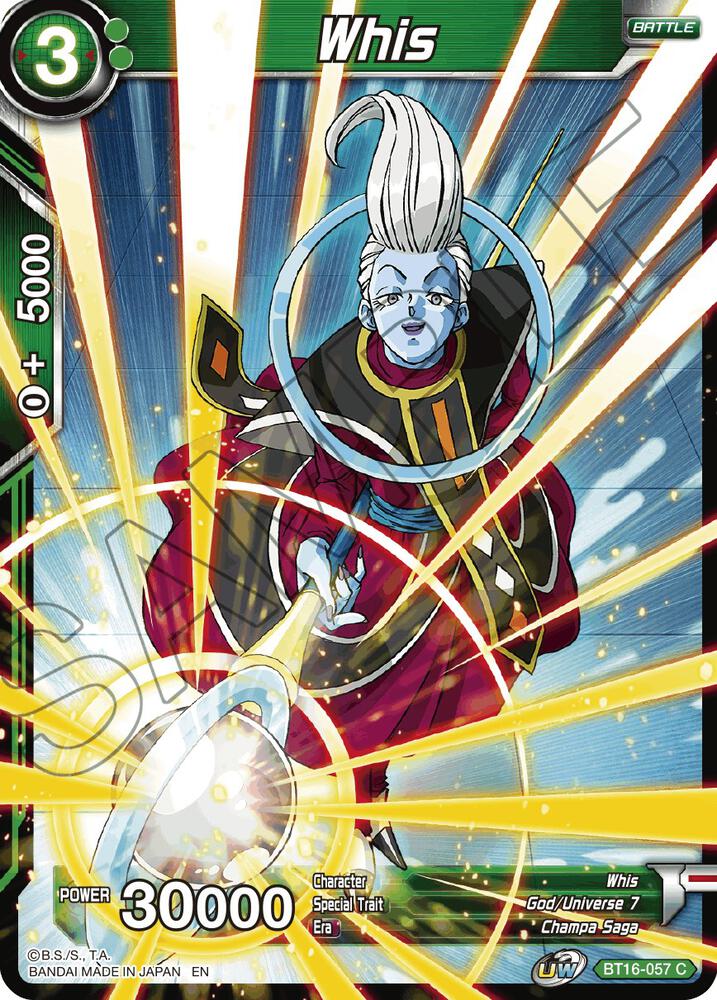 Whis BT16-057 card from Realm of the Gods