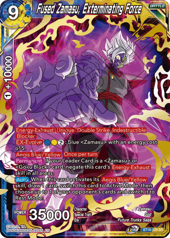 Fused Zamasu, Exterminating Force BT16-129 card from Realm of the Gods