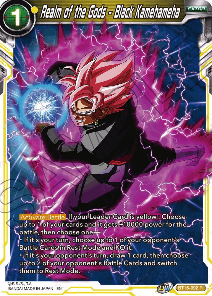Realm of the Gods - Black Kamehameha BT16-092 card from Realm of the Gods