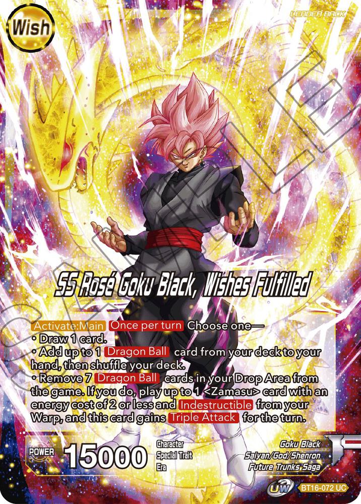 Zamasu // SS Rose Goku Black, Wishes Fulfilled BT16-072 card from Realm of the Gods