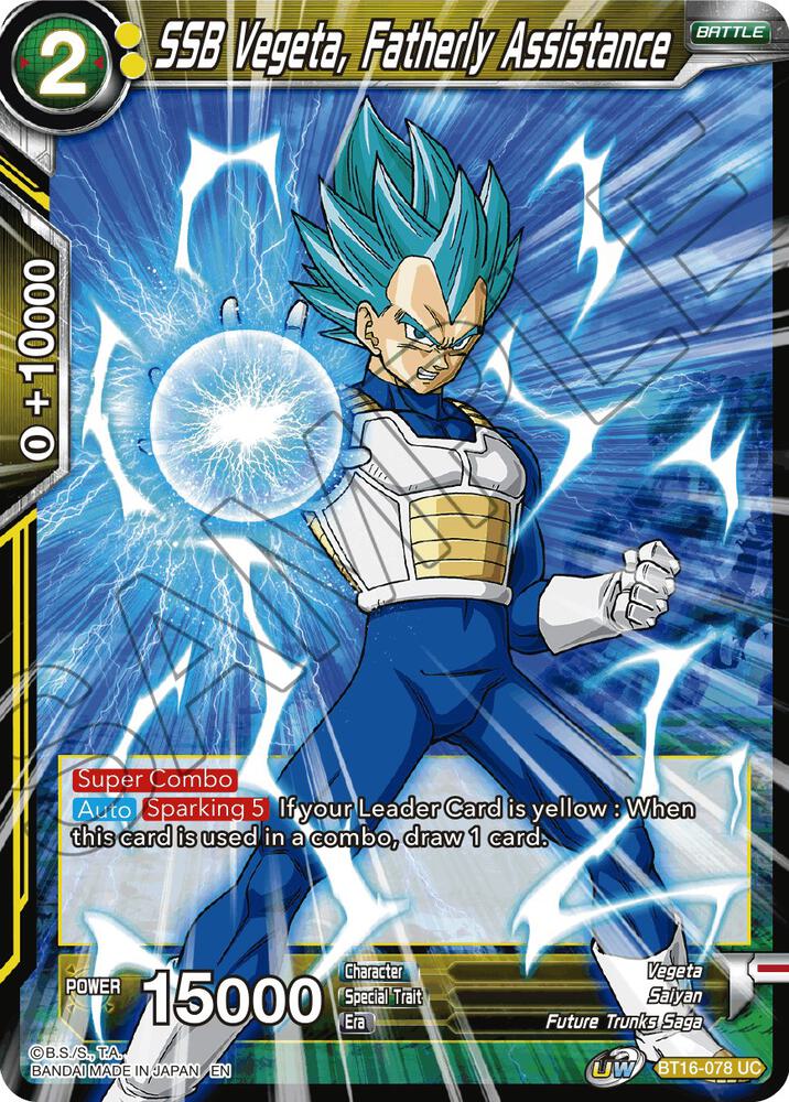 SSB Vegeta, Fatherly Assistance BT16-078 card from Realm of the Gods