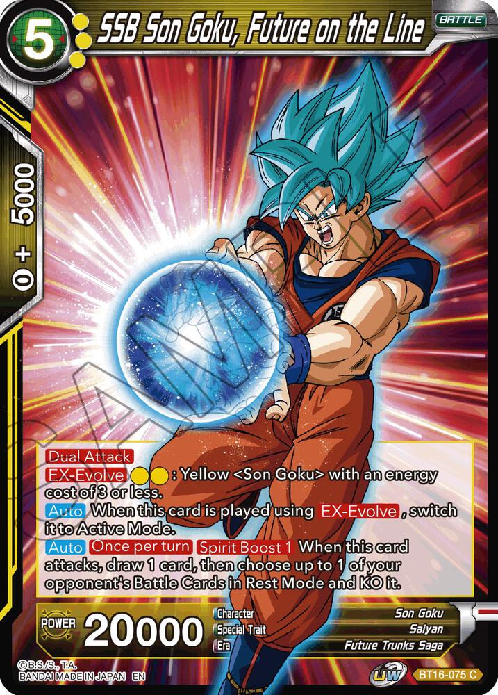 SSB Son Goku, Future on the Line BT16-075 card from Realm of the Gods
