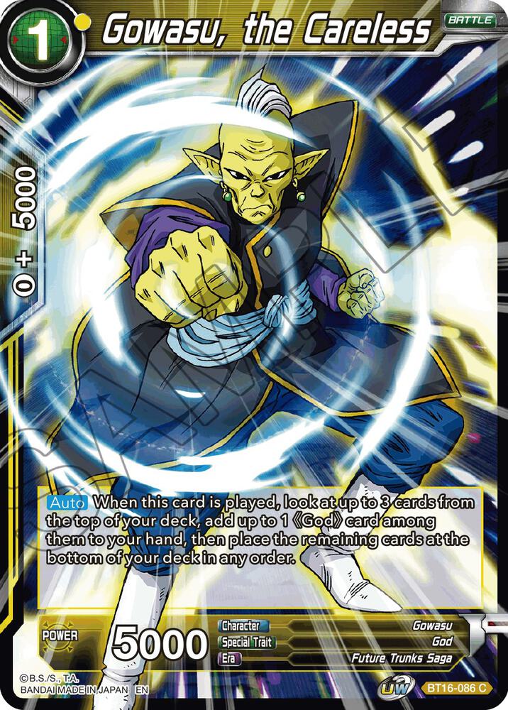 Gowasu, the Careless BT16-086 card from Realm of the Gods