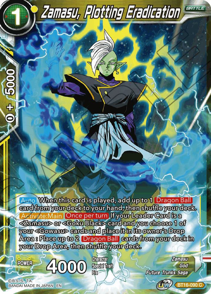 Zamasu, Plotting Eradication BT16-090 card from Realm of the Gods