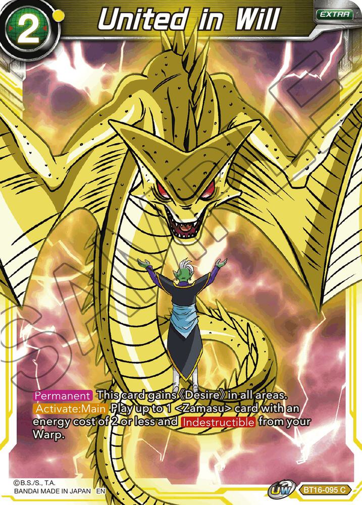 United in Will BT16-095 card from Realm of the Gods
