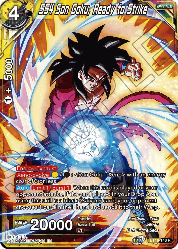 SS4 Son Goku, Ready to Strike BT16-146 card from Realm of the Gods